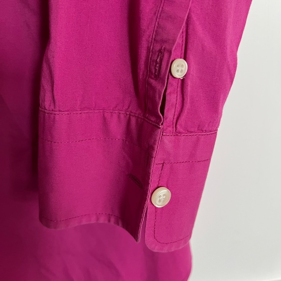 EUC J. Crew Dark pink button down shirt size S with 3/4 length sleeves - Picture 2 of 4